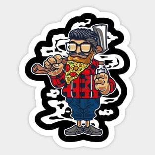 Pizza Beard Sticker